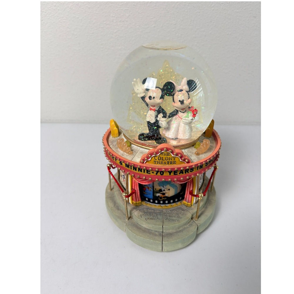 Disney Mickey & Minnie Snowglobe 70 Years In Show Business Musical Theatre